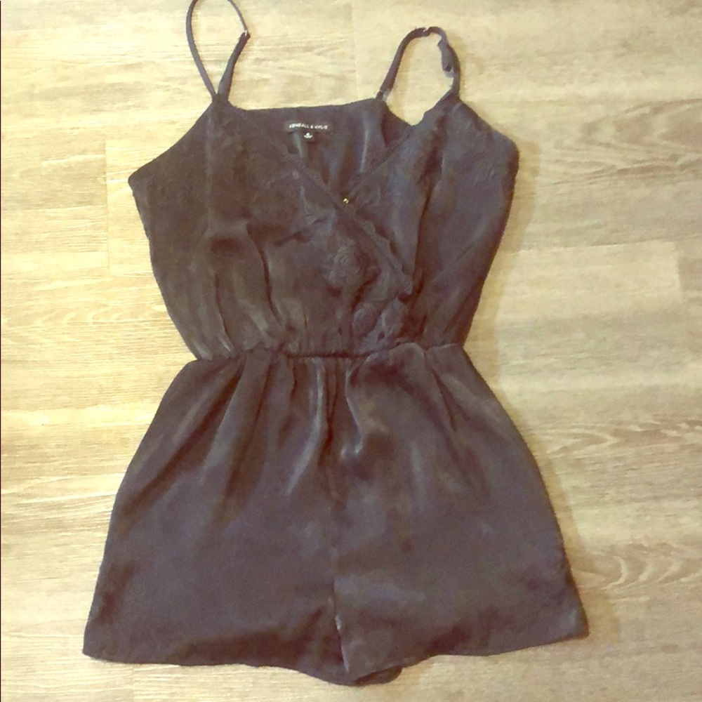 NWOT silky black romper!